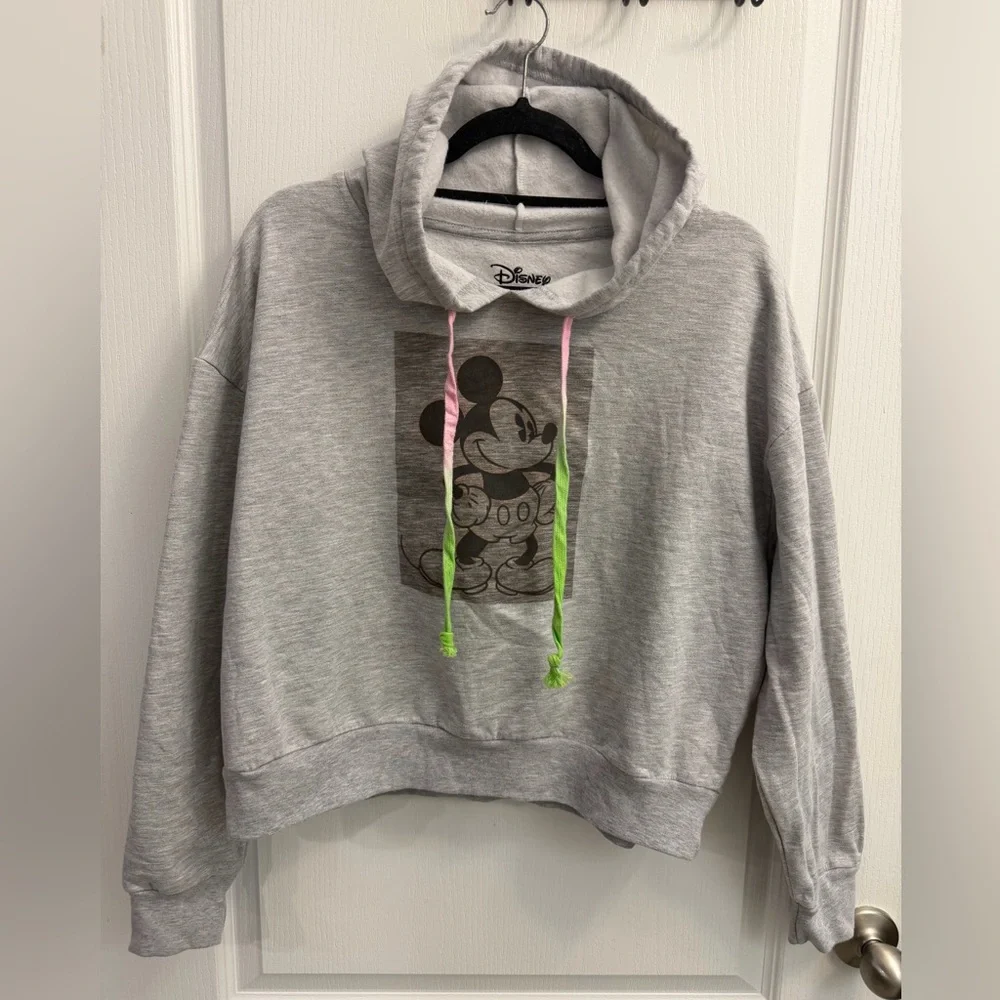 Disney Mickey Mouse Hoodie Gray Pullover Sweatshirt Women’s XXL - Picture 1 of 8